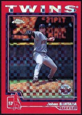 JOHAN SANTANA 2004 Topps Chrome Twins Red Xfractor SP/63