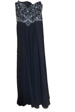 Alyce Paris Strapless Dress Prom Size 6 Bling Sparkle Black Sequin Homecoming