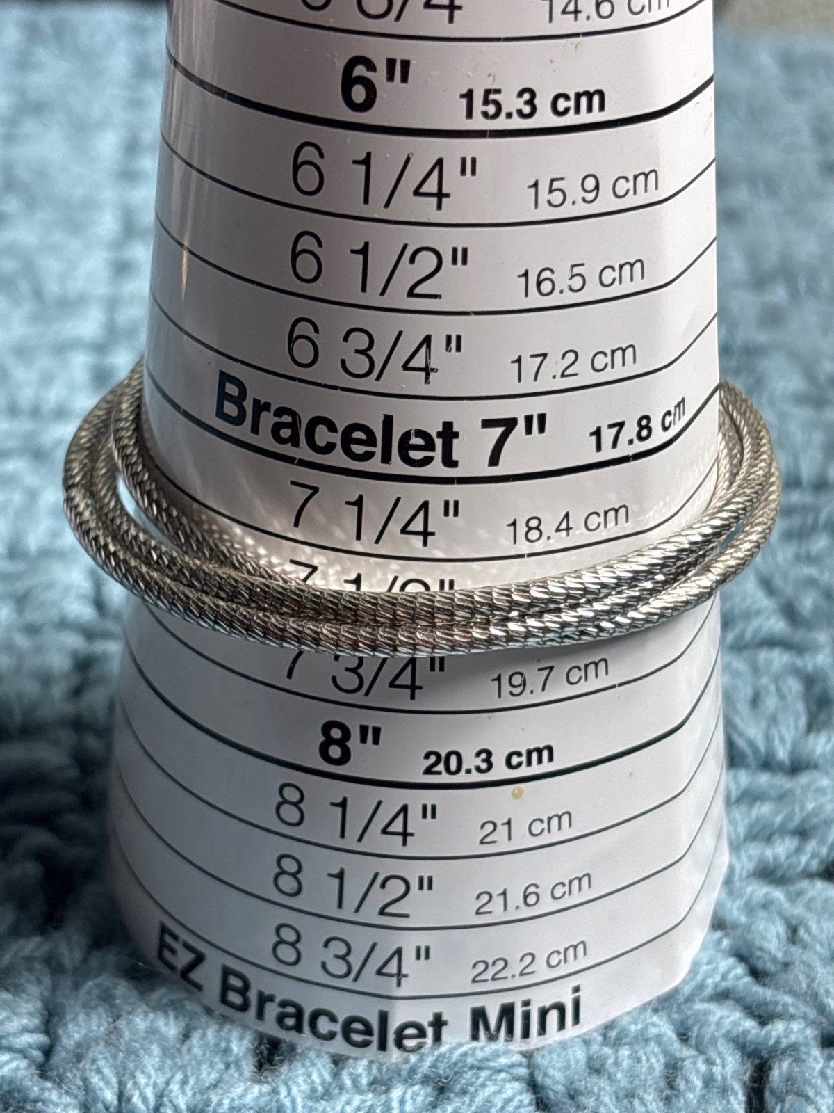 3 Interlocking Silvertone Bangle Bracelet Texture… - image 1