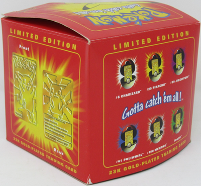 Burger King Pokémon Pikachu 23k Gold Plated Trading Card