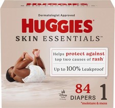 Huggies Size 1 Diapers, Skin Essentials Baby 1 1, White