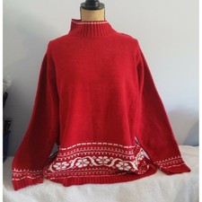 White Stag Womans Winter Sweater Pullover Size XL Red