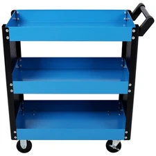 3 Tier Rolling Tool Cart on Wheels,Heavy Duty Utility Tool Cart with Pegboard fo