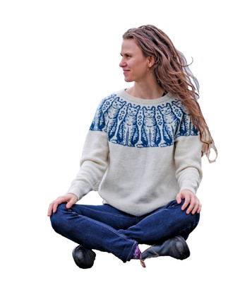 Strickmuster Kopie Damen selbstgefällige Katze Fair Isle Dotter Pullover 34 - 71'' 1086J