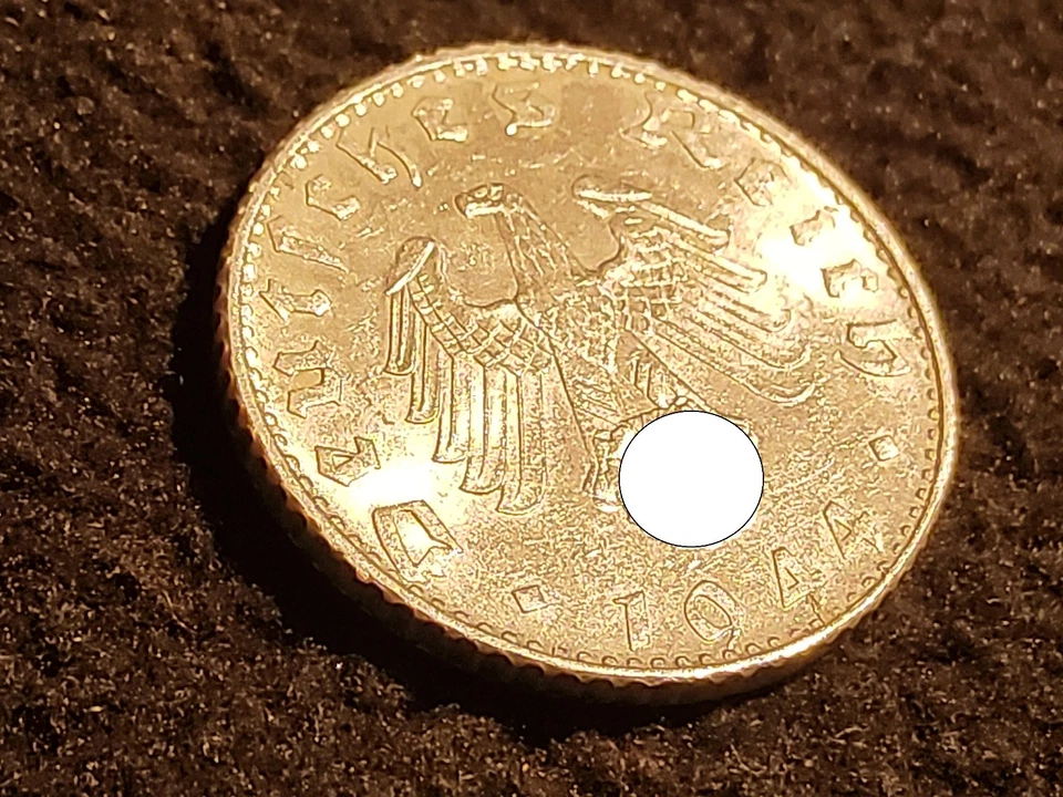 50 Pfennig 1944 B, Gr. Reichsadler mit Hk, Eichenlaub, Alu, VZ, Deutsches Reich. - Bild 2 von 4