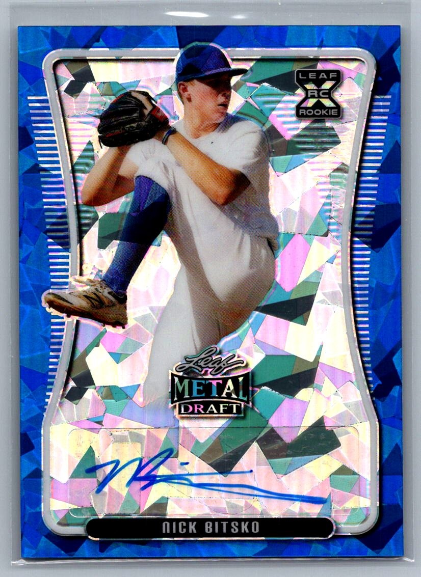 2020 Leaf Metal Draft #BA-NB1 Nick Bitsko Blue Crystals