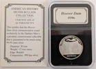 1930s Hoover Dam Danbury Mint 1/2 oz 999 FINE Silver art round + COA