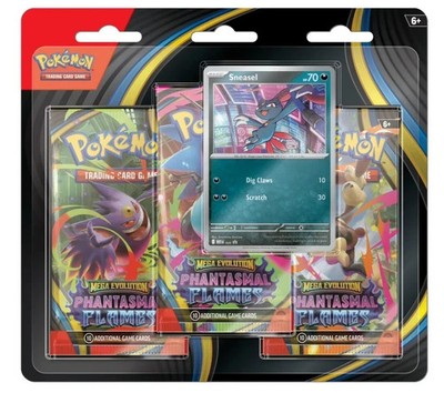 Pokemon TCG Mega Evolution Phantasmal Flames 3 Pack Blister New Sealed