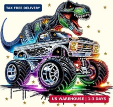 Dinosaur Truck Special Shape Diamond Art Kits for Adults, 5D Diamond Painting...