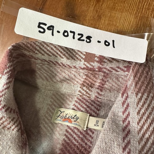 Faherty Flannel Shirt Women XS Pink Tartan Plaid Button Up Nature Hiking Camping - Picture 11 of 11