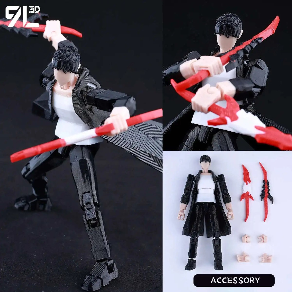9L3D T13 Naruto Uzumaki Sasuke Uchiha 1/12 LUCKY13 Rasengan Action