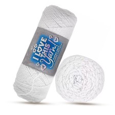White Sparkle Medium Yarn 355 Yards Knitting Crochet Soft Craft Yarn