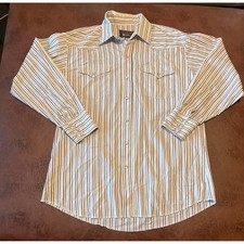 Panhandle Slim Mens Pearl Snap Western Shirt Striped 16 1/2 34