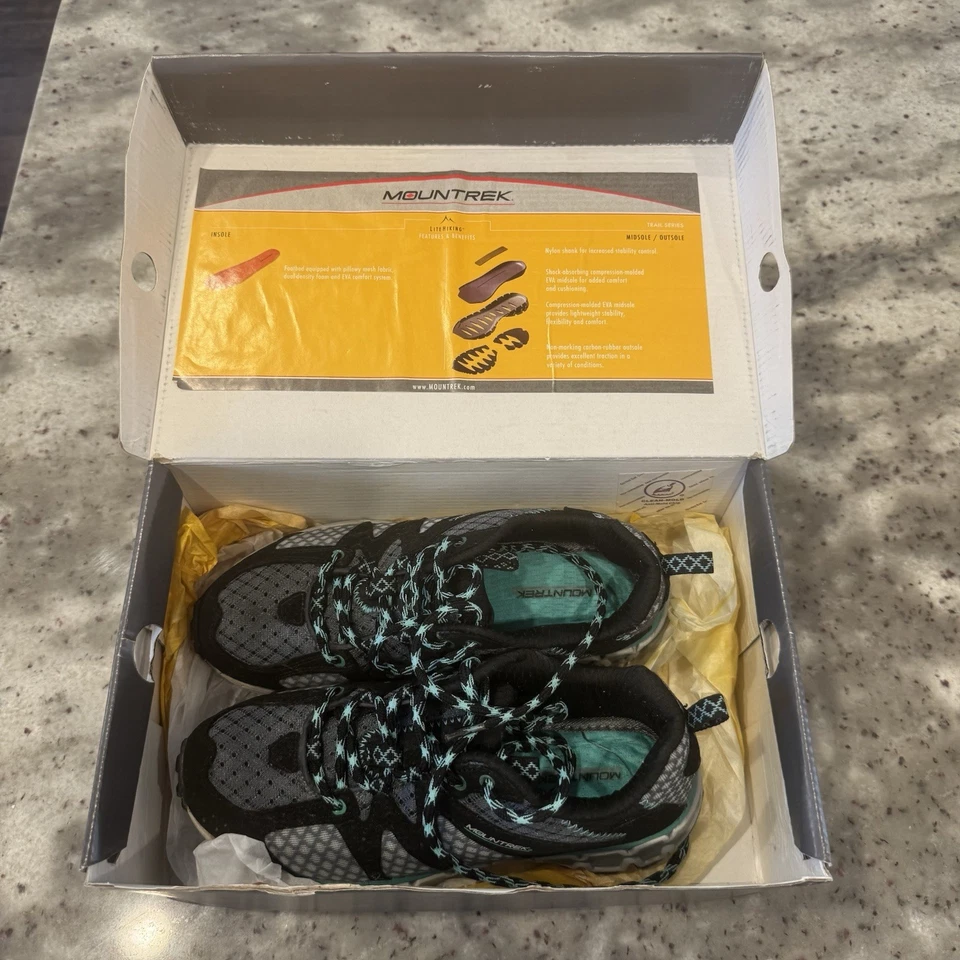 Zapatos Mountrek para mujer 6,5 gris negro verde azulado senderismo camping secado rápido caminar Foto 2 de 4