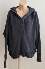 Free People Movement Oversized Charcoal/Black Hoodie Size SP