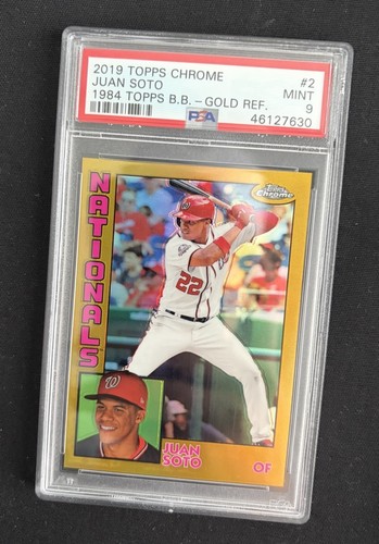 2019 Topps Chrome Juan Soto 1984 Gold Refractor /50 PSA 9