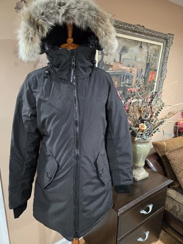 Parka donna CANADA GOOSE Rosemont piumino giacca cappotto con cappuccio nero taglia M