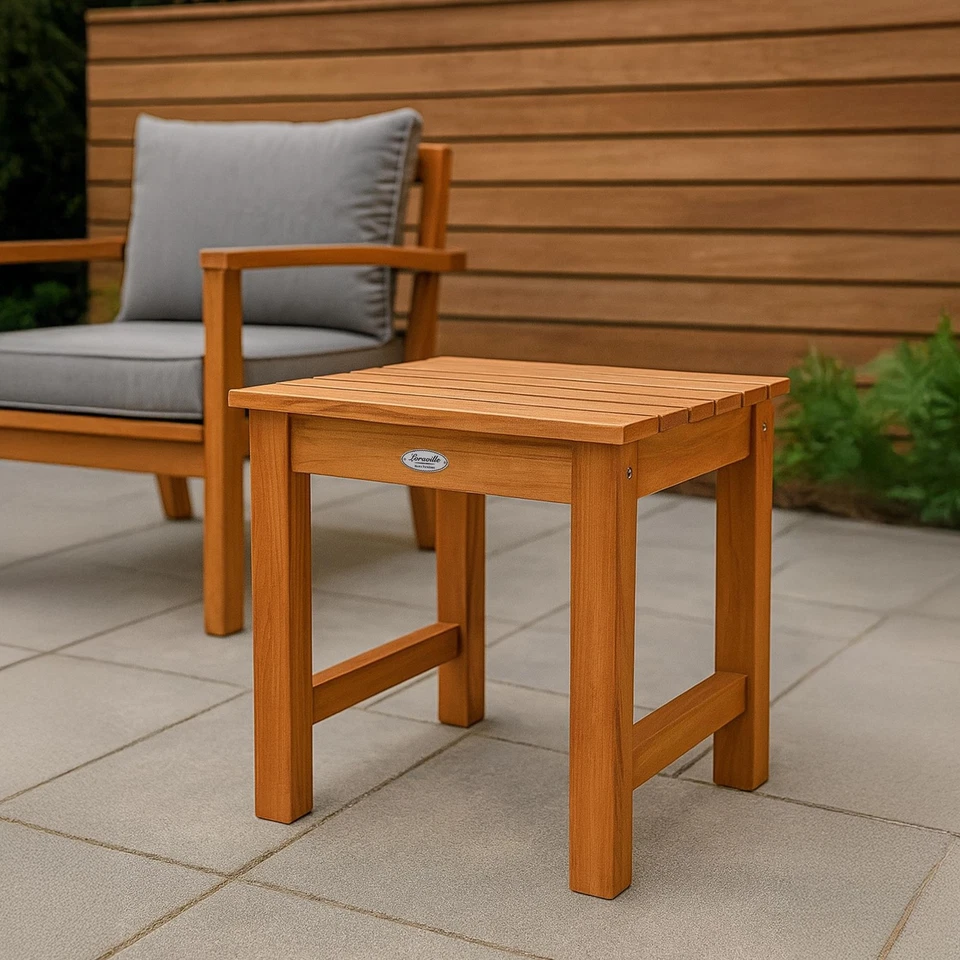 Beistelltisch Frankton Teakholz wetterfest Gartentisch outdoor Sitzhocker - Bild 3 von 4