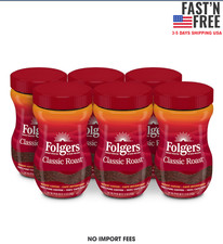  6 pack Folgers Classic Roast Instant Coffee, 12 oz Jar