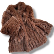 SAGAFOX FurCoat Brown SilverFox size11 Patterned lining Excellent Condition