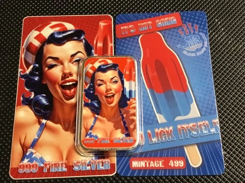 Black Hand Bullion 1 oz Colorized .999 Silver Art "Its Not Going to Lick Itself"