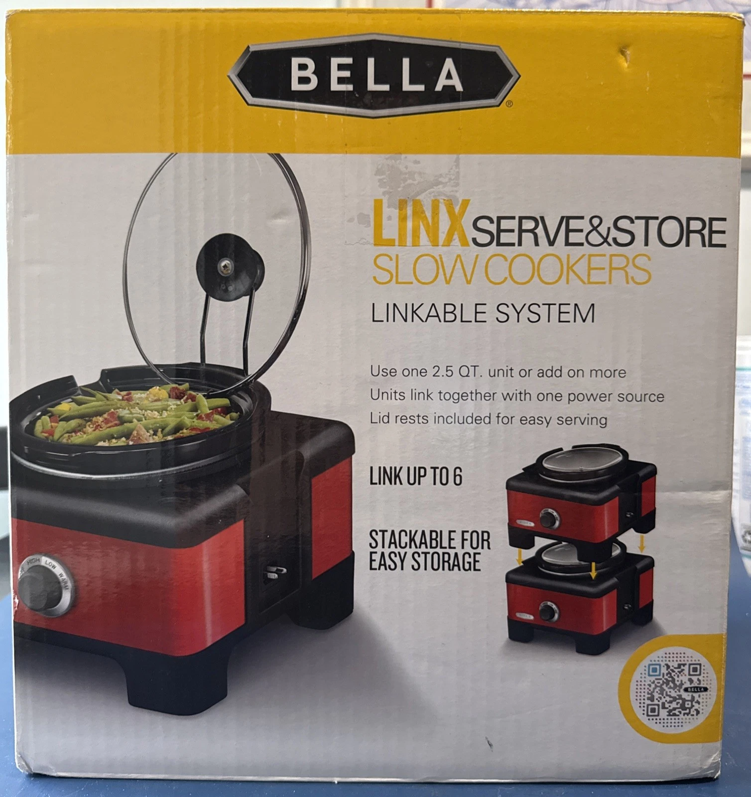 Sensio Bella Item # 14007 LINX Red Connectable Slow Cooker NIB