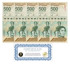 VENEZUELA 500 DIGITALES 2023 qty 5 UNC 500 million bolivar soberano New USA