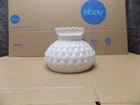 Vintage Quilted With Crimped Top White Milk Glass Lamp Light Shade 7" Fitter