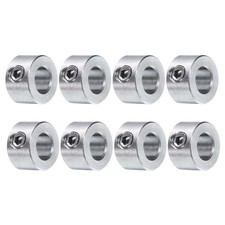 8pcs Set Screw Collars 1/4" Bore Stainless Steel Shaft Collars 1/2" OD