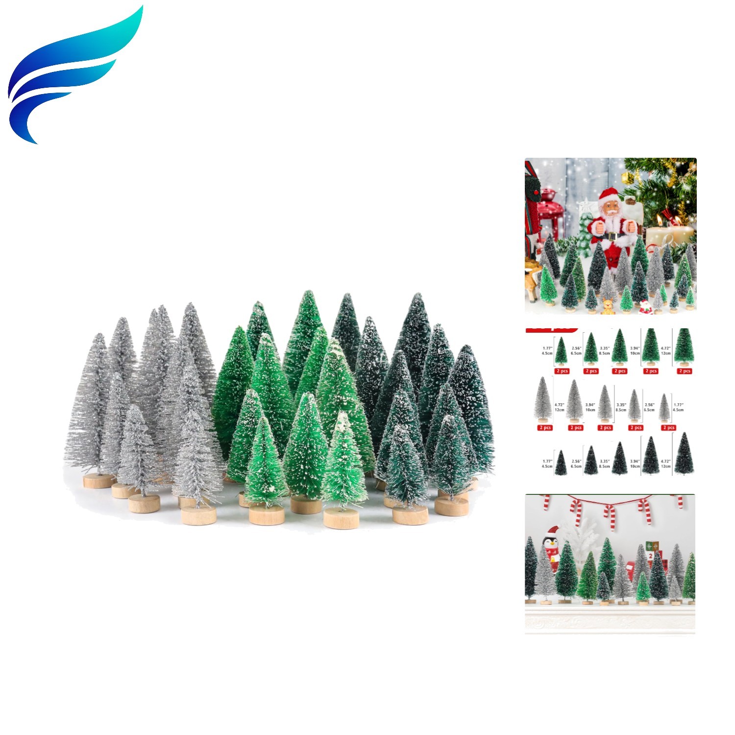Versatile Bottle Brush Christmas Trees - Decorate with 30 Fe