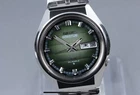 Vintage 1974 [Near MINT]  SEIKO 5ACTUS 6106-7690 Green Cut Glass Date AT Men JP
