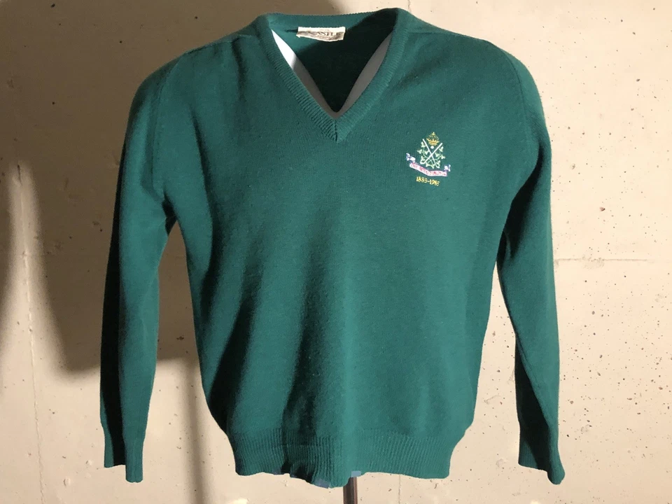 皇家都柏林高尔夫俱乐部爱尔兰制造复古羊毛毛衣 44 超棒 Portrush — 第 3/4 张图片