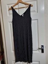 &Other Stories Sleeveless Tank Dress Anchor Print Nautical Stretchy Jersey UK 12