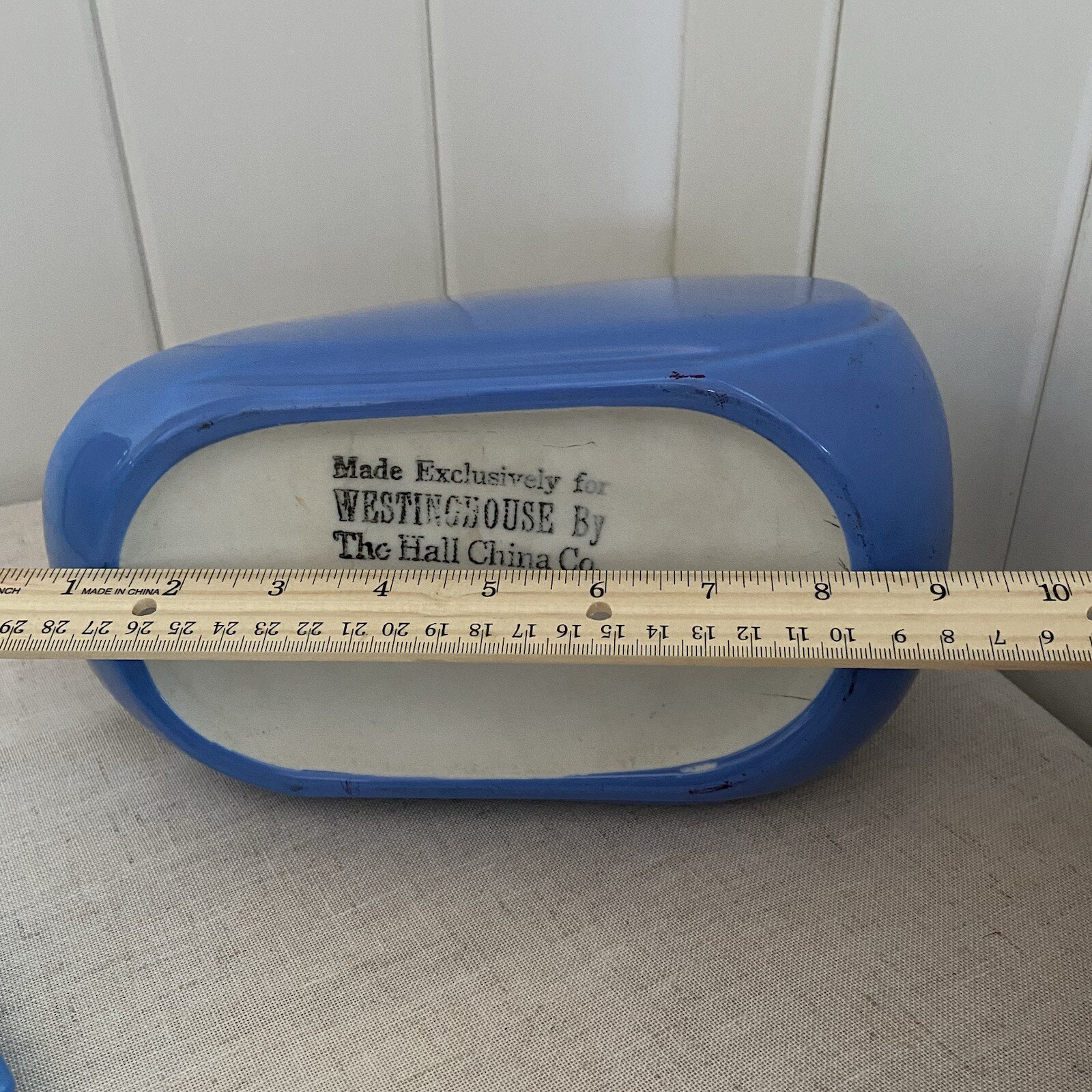 vintage Hall China Co USA Pitcher Westinghouse Streamline water jug blue 40s MCM