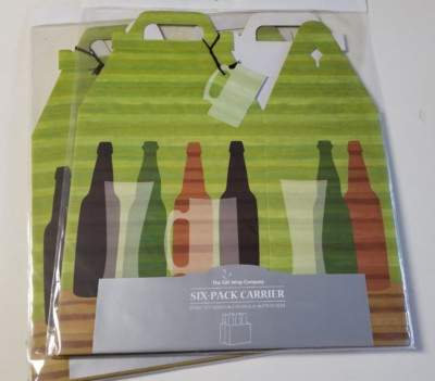 set of two gift box green six pack carrier boxes new in original packaging. 