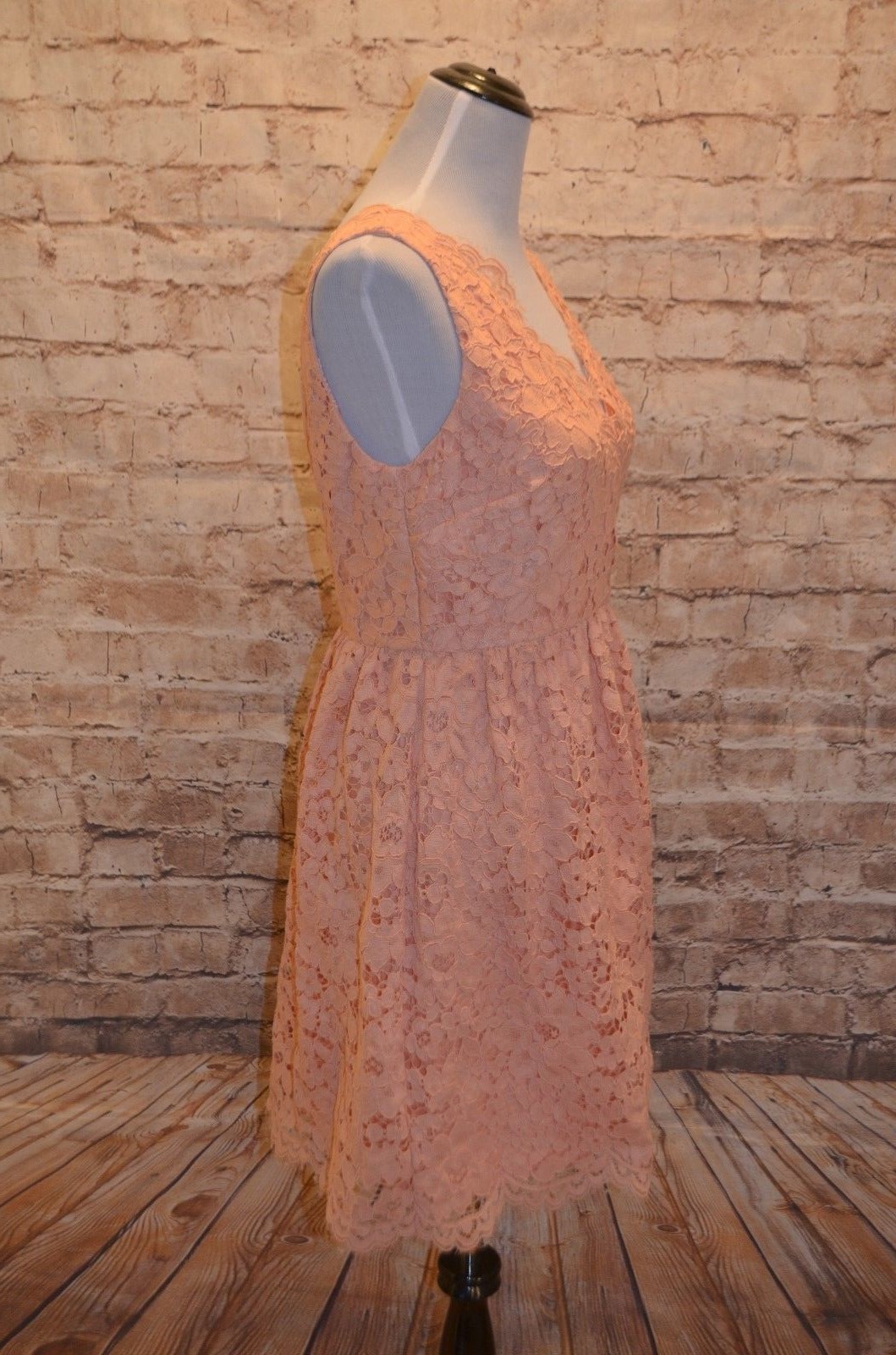 Modcloth Elegant of Surprise Dress NWT 8 Wendy Bird Blush $150 scallop neck hem image 4