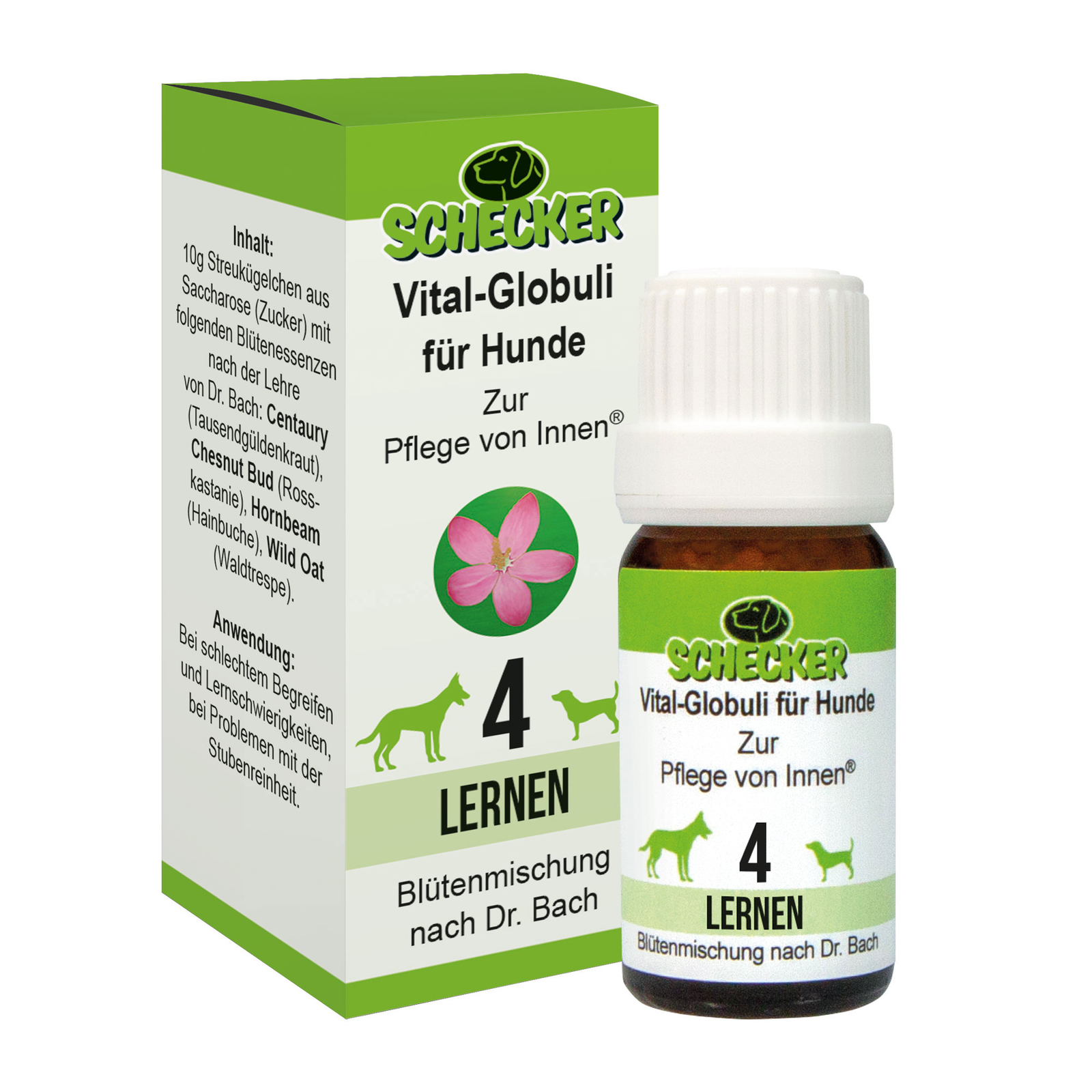 Schecker Vital Globuli für Hunde Blütenessenzen nach der Lehre von Dr. Bach