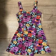 Ambiance Apparel Multicolor Floral Mini Dress SZ S