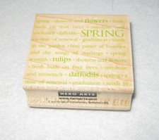 Hero Arts - Rubber Stamp - Poetic Prints - Spring Memories - Spring Words - EUC