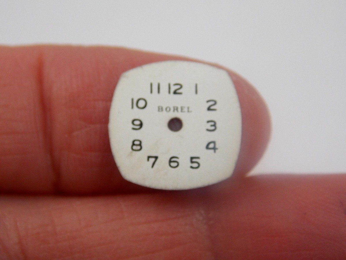 13.3mm by 13.36mm White Ladies Watch Dial Ernest Borel Vintage