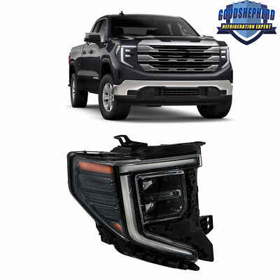Right Side For 2022 2023 2024 GMC Sierra 1500 SLE Black Trim Full LED Headlights