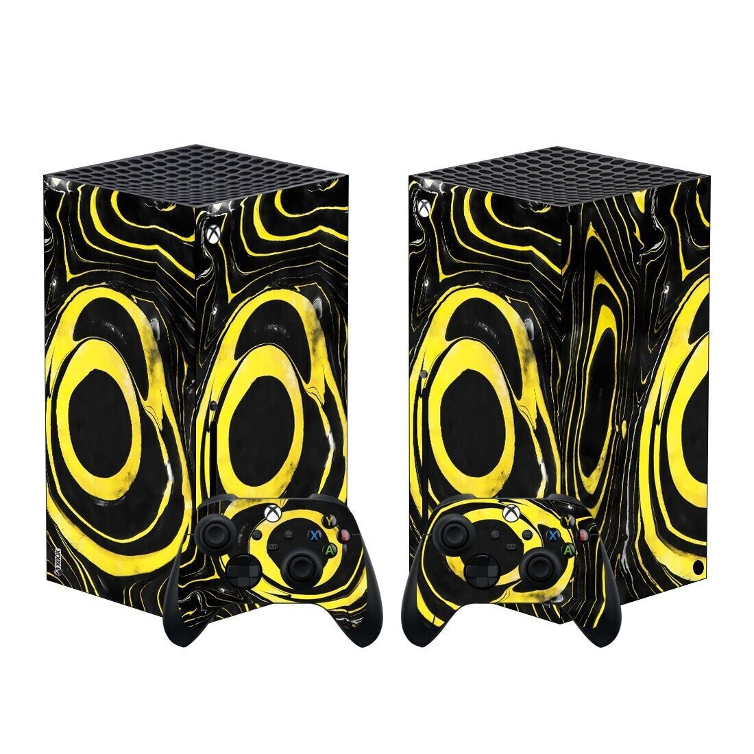 Xbox Series X Premium Black Yellow Marble Skin Sticker Decal Vinyl Wrap-image