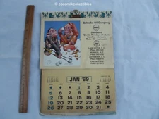 1969 Calendar Catawba Oil Shell Gas Station SC artist sign Lawson Wood Monkey  