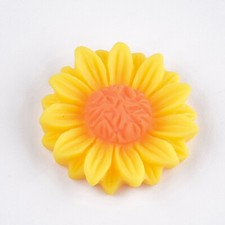 4 Sunflower Cabochons Resin Flatbacks Flower Flat Backs Daisy Findings Gerber