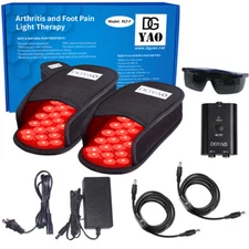 2 Slippers: LED Infrared Red Light Therapy for Foot Neuropathy Joint Pain Relief