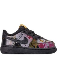Nike Kids Force 1 LXX Sneakers Shoes Black Floral AV2856-001 Low Top Toddler 8