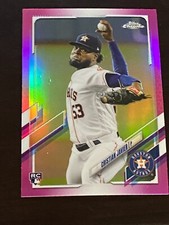 ⚾ 2021 Topps Chrome Baseball Pink Parallel Base Card Rookie #92 Cristian JAVIER⚾