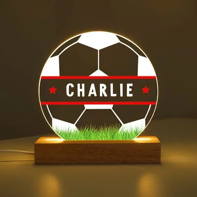 FROM WILLOW Personalised LED Football Lamp, Football Night Light, Birthday Gifts for Kids