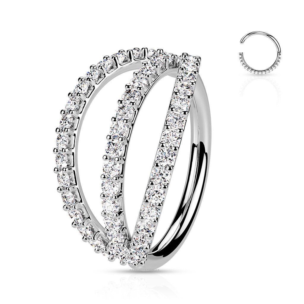 Anillo de nariz flexible triple forrado pendiente de aro cartílago hélice Tragus anillo