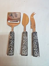 Set of (3) 6" Stainless Steel Cheese Serving Utensil; Slice, Spread, Cut